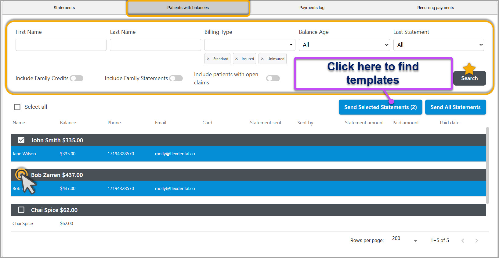 FlexPayments_Patients with Balances-Find Templates and More.jpg